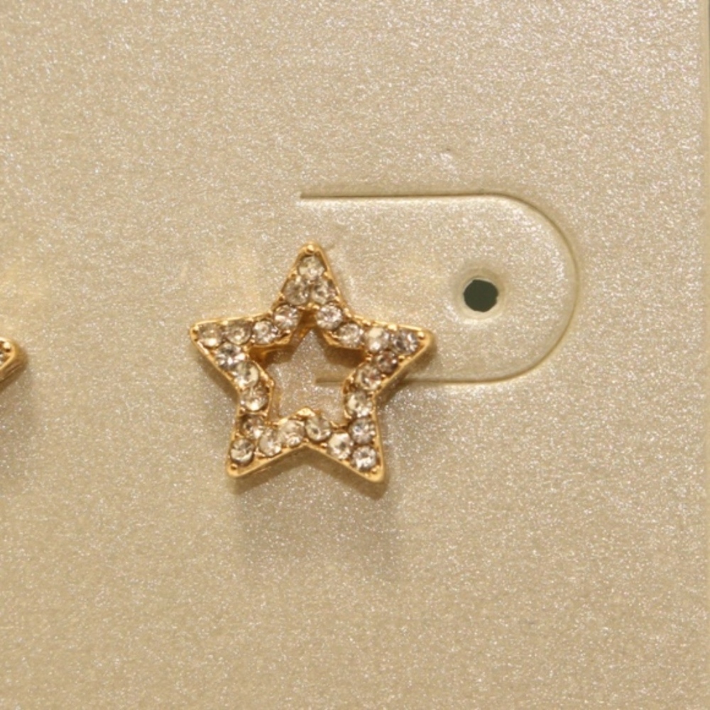 NEW Anthropogie Lydell Dainty Stud Earrings Star - Picture 4 of 4